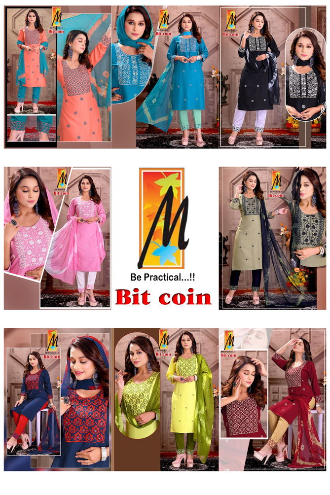 Master Bit Coin Embroidery Readymade Suits Catalog 
